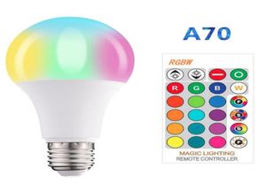 E27 RGBW ampoule 3W5W10W15W lampe à LED lampe avec mémoire 85265V télécommande 16 LED qui change de couleur lumière globale Luz 24key Control2943830