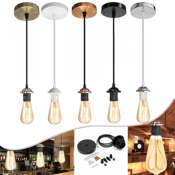 E27 Vis Plafond Rose Lampes Suspendues Vintage Edison Base De Lampe Lustre Titulaire Vis Bases Socket Incandescent Style Industriel Rétro Ambiance Lustres