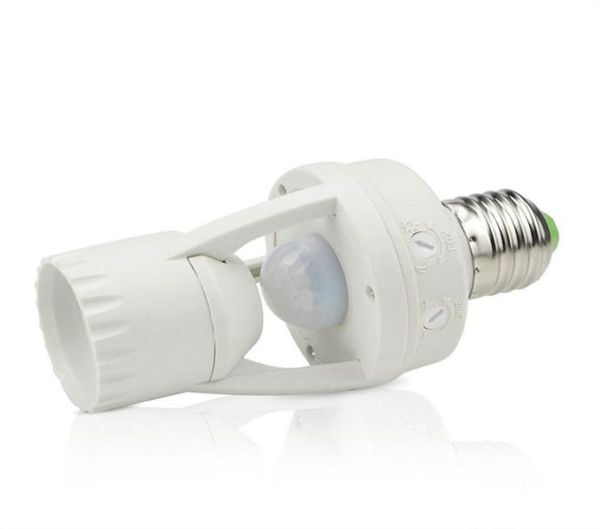 Supports d'ampoule à douille à vis E27, haute sensibilité PIR, capteur de mouvement du corps humain, lampe LED avec interrupteur de commande, bases d'ampoule 6698357