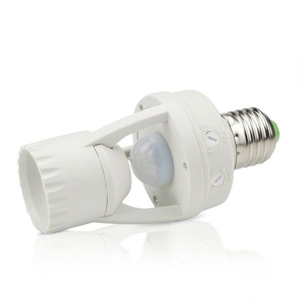 E27 Bas à douille à vis des supports de l'ampoule à haute sensibilité PIR PIR Capteur de mouvement du corps Human LED LED avec interrupteur de commande Bases 283J