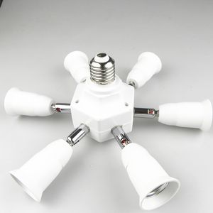 Lamphouder E27 Socket Adapter 1 tot 7 E26 Standaard LED Lampen Splitter Converter voor 360 graden Verstelbaar 180 graden Buigbaar vuurvast materiaal