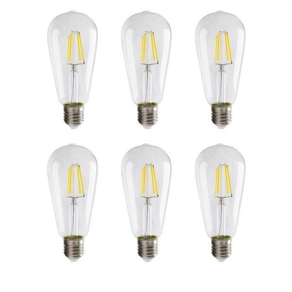 E27 ST64 LED Bulbes Vintage Filament LED Bulbe Retro Lights 2W 4W 6W 8W WHITE CHAUD AC110-240V256H