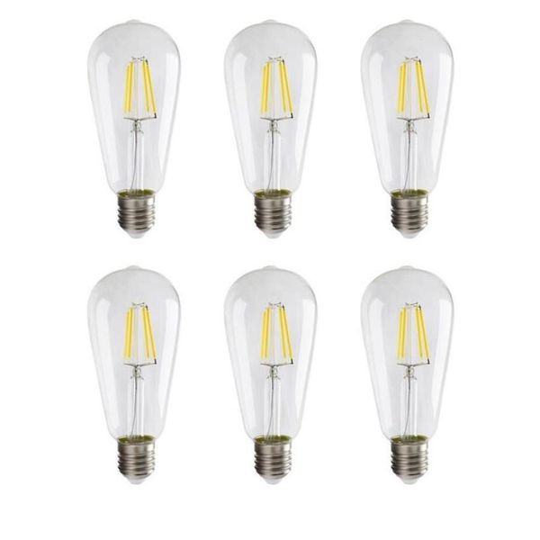 E27 ST64 LED Bulbes Vintage LED Filament Bulbe Retro Lights 2W 4W 6W 8W WHITE CHAUD AC110-240V3187