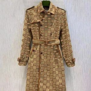 E30 Automne Femmes Trench-Coats Designer De Luxe Femmes Coupe-Vent Corps Lettre Imprimer Veste Lâche Ceinture Manteau Femme Casual Long Trenchs Manteau