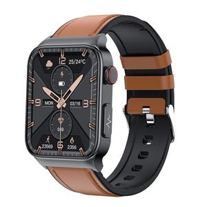 E500 groot scherm Engelse smartwatch mobiel verbinden met IOS 1,83 inch niet-invasief horloge ECG Ppg Lichaamstemperatuur Bloedzuurstof