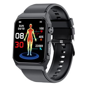 E530 ECG Smart Watch Bluetooth Call Health Monitor Men Men Femme Bracelet Fitness Bracelet Digital Watch avec 1,91 `` Mesure de sucre d'oxygène à écran tactile complet de 1,91 '