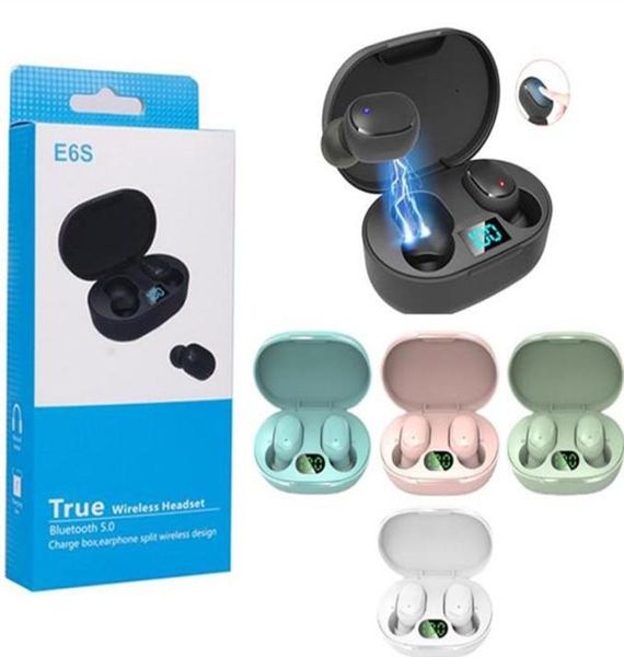 E6S TWS Wireless Bluetooth Earphone Music Stereo Earbuds LED Display V50 Headsets with Mic for smartphones8047536