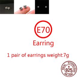 E70 S925 Pure Silver Ear Studs Gepersonaliseerde klassieke Punk Hip Hop Style Cross Flower Diamond Earrings sieraden Design Gift voor geliefden