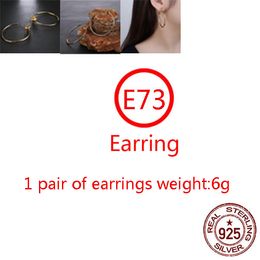 E73 S925 Pure Silver Ear Studs Gepersonaliseerde klassieke Punk Hip Hop Style Gold Cross Flower Earrings sieraden Design Gift voor geliefden