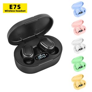 E7S TWS auriculares inalámbricos Bluetooth auriculares estéreo de música pantalla LED V5.0 auriculares con micrófono para teléfonos inteligentes