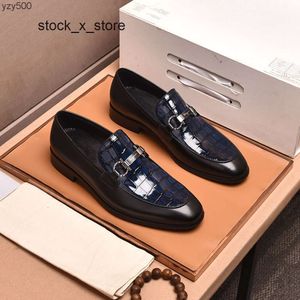 E7TI Feragamo Moda Hombres Formal 38-44 Zapatos de vestir de negocios Tamaño de calidad superior Masculino Casual Mocasines de cuero genuino Pisos Diseñador de marca Fiesta de boda 6UFM