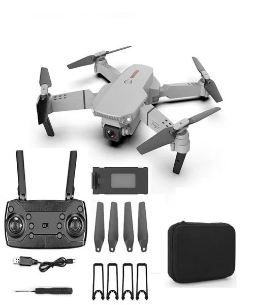 Drone Uav Intelligent non professionnel E88 avec grand Angle HD 4K 1080P, double caméra, maintien en hauteur, Wifi RC, quadricoptère pliable Gi2393746