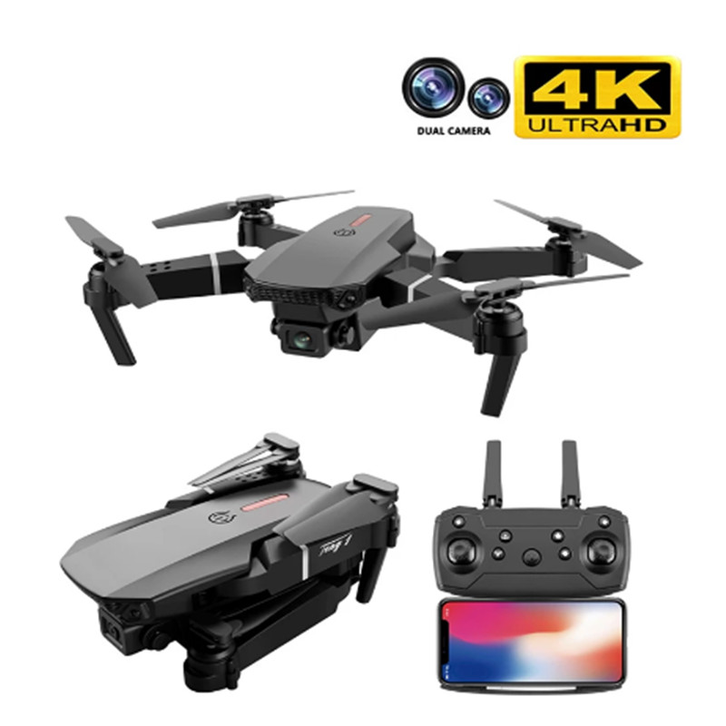 E88 Pro Drone 4 K HD Çift Kamera Görsel Konumlandırma 1080 P WIFI FPV Drone Yükseklik Koruma RC Quadcopter Drone