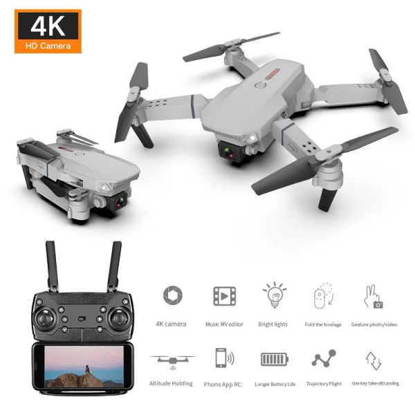 E88 Pro Drone con gran angular HD 4K 1080P Cámara dual Altura Hold Wifi RC Quadcopter Dron plegable