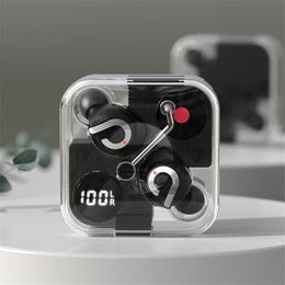 E89 Auricular Funda transparente Funda Cool Wireless TWS Bluetooth 5.2 Auricular Pantalla digital LED Auriculares deportivos para juegos con micrófono para todos los teléfonos iPhone 14