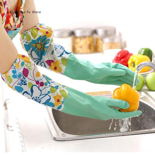 Guantes de limpieza de cocina E8BD Gadget de accesorios de guantes protector de goma para mujeres cocinando cocina para cocinar