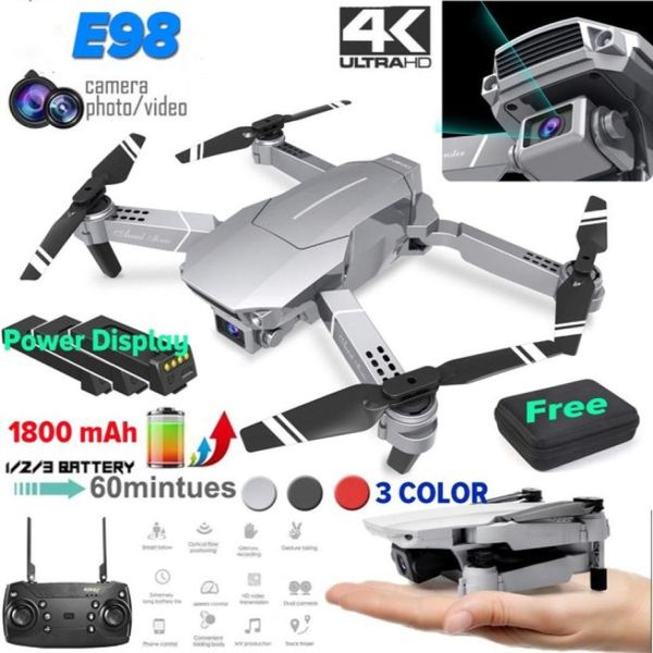 E98 batería mejorada duración aérea profesional HD plegable Drone cámara inalámbrica Wifi regalos para niños 2352170