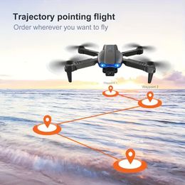 Drone RC double pliable E99 avec capacité de vol stationnaire de caméra HD réglable, photographie gestuelle, lumières LED parfaites pour les cadeaux pour hommes débutants