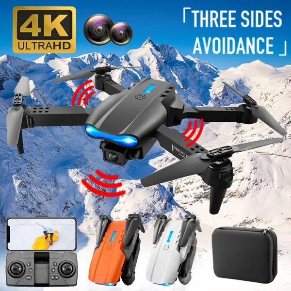 Mini drone pliable E99 Pro, caméras 4K, Wifi haute définition, FPV, photographie aérienne, quadrirotor, évitement d'obstacles à trois côtés, hélicoptère, avion télécommandé