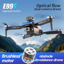 E99S Borstelloze motor Drone HD Dubbele camera WiFi Afstandsbediening Optische stroom Zweven Quadrocopter Headless-modus 2.4G Opvouwbare FPV-drones Speelgoedcadeaus