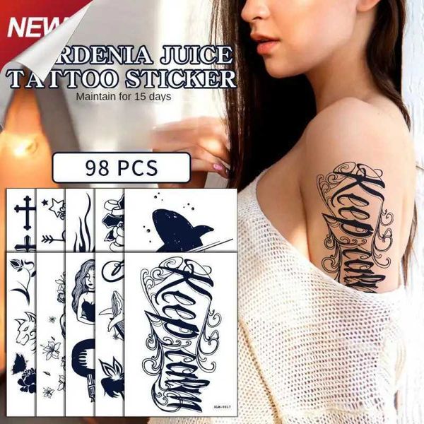 E9go Tatouage Transfert Japonais Dragon Dragon imperméable Tattoo Tatoo Sticker Cross Cross Hand Hand Small Tatoo Kids FaTTo Tatto Corps Art Men Femmes 240426