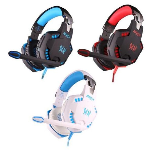 Cada Función de vibración G2100 Auriculares de juego profesional con MIC STEREO BASS LED LIGHT PARA PC GAMER GAMES Auriculares