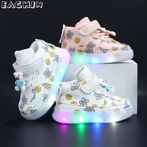 Eachin Kinderen Verlichte Sneakers Baby Meisjes Lente Herfst Wandelschoenen Jongens Mode Sport Running Sneaker Kids Casual Flats 240223