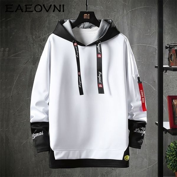 EAEOVNI lettre imprimé pulls à capuche pour hommes Style japonais Hip Hop pulls décontractés Streetwear mâle Hipster Harajuku hauts 220402