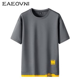 Eaeovni zomer mannen t shirts mode merk hip hop 's t-shirt casual solide tshirts straat kleding tee top 210716