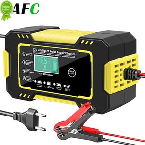 EAFC Volledige automatische auto -batterijlader 12V Digitale display Batterijlader Power Puls Reparatie Opladen Nat droog loodzuur