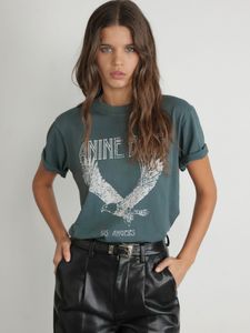 Eagle Grafisch Ontwerper T-shirts voor Dames Zomerkleding 2024 Katoen O-hals T-stukken met korte mouwen Tops Vintage T-shirt Damesmode T-shirt Street chic