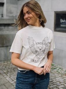 Aigle graphique t-shirt femmes vêtements d'été coton à manches courtes mode t-shirts hauts femme Chic t-shirt t-shirts Streetwear 240219