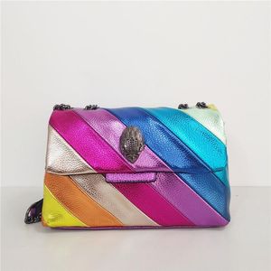 Eagle Head Kurt Geiger Bag Rainbow Women Handtas verbranden Kleurrijke Cross Body Bag Patchwork Clutch205V