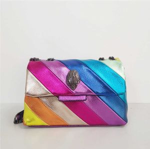 Eagle Head Kurt Geiger Bag Rainbow Dames Handtas Jointing Kleurrijke Cross Body Patchwork Clutch Hot koop