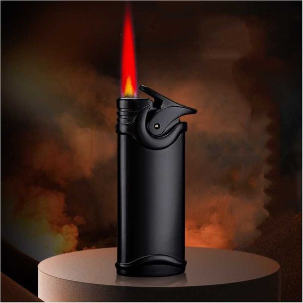 Encendedor inflable a prueba de viento con turbina de Metal con boca de águila, llama roja, butano de alta potencia, sin Gas, accesorios para fumar, herramientas pequeñas Y7GH