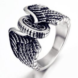 Bague ailes d'aigle pour hommes, Design de motard, pneu de moto, à la mode, bijoux, cadeau d'anniversaire, taille 7-13215l