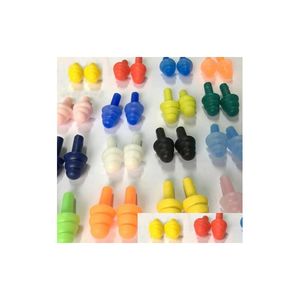 Fourniture de soins des oreilles 100 paires de bouchons d'oreilles de natation étanches pour les nageurs Adt enfants plongée bouchon antibruit doux livraison directe Dhnud