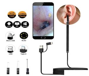 Fourniture de soins des oreilles Epack dans le nettoyage des oreilles Endoscope cuillère Mini caméra sélecteur élimination de la cire bouche visuelle nez Otoscope support Android Pc9668876