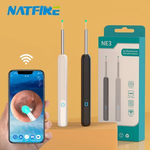 Ear Care Supply NATFIRE NE3 Ear Cleaner High Precision Ear Wax Removal Tool with Camera LED Light Wireless Otoscope Smart Ear Cleaning Kit 230222