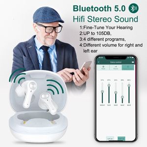 Ear Care Supply Oplaadbare Hoortoestellen Bluetooth Digital Aid Draadloze Geluidsversterkers APP Controle High Power Ernstig Verlies 230404