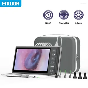 Otoscope pour nettoyage des oreilles, objectif 3.9MM HD1080P, écran de 7 pouces, caméra endoscopique, moniteur pour le nettoyage de la santé