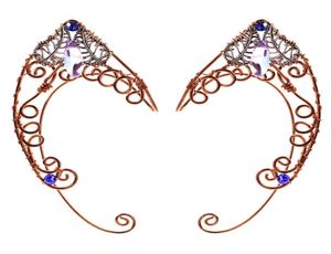 Boucles d'oreilles à Clip d'oreille, enveloppantes, papillons, manchettes d'ailes d'elfe, filigrane de mariage, bijoux en cristal féerique, elfes en zircon 2207125141962