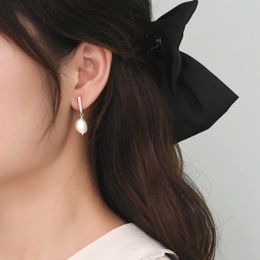 Pendientes de plata de ley 925 con perlas naturales de agua dulce de ASHIQI, joyería de moda para regalo de mujer 231108