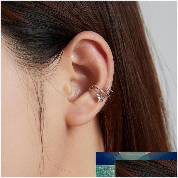 Oreille Manchette Bamoer 1 Pc 925 Sterling Sier Star Clip Zircon Sur Boucles D'oreilles Sans Piercing Bijoux De Mode Sce1135 Prix Usine E Dhgarden Dhctk