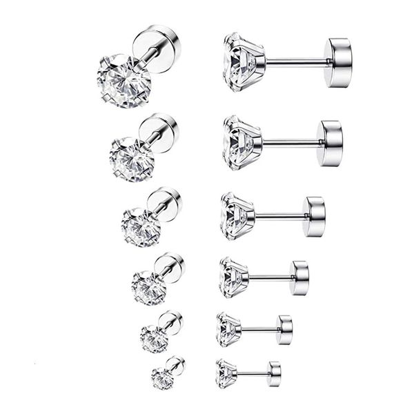 Oreille Manchette Cristal CZ Gem Boucle D'oreille Ronde Zircon Pour Hommes Et Femmes Gothique Rue Pop Oreille Bijoux En Acier Inoxydable 3mm 4mm 5mm 230311