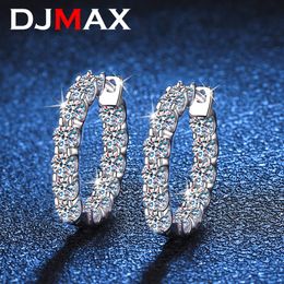 Oreille manchette DJMAX 925 plaque d'argent Pt950 incrusté D couleur 2 4 carats une paire de boucles d'oreilles tête de taureau bijoux fins pour la vente en gros 230828