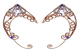 Oor manchet oor clip oorbellen wrap vlinders nocuffs vleugel elf manchet bruiloft filigraan Fairy kristal sieraden zirkoon elfen 2211083693388