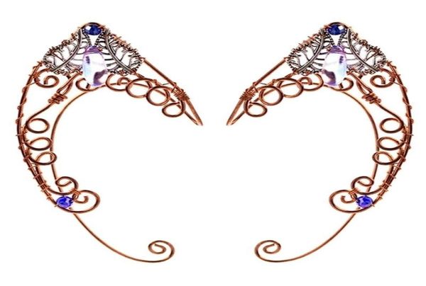 Ear Cuff Pendientes con clip para la oreja Envoltura de mariposas Nocuffs Wing Elf Cuff Boda Filigrana Hada Cristal Joyería Zircon Elfos 2211083693388