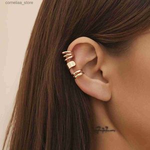 Ear Cuff Ear Cuff 3 stuks/set vintage C-vormige oor mouw oorbellen geschikt voor dames fashion statement eenvoudige niet-geperforeerde nep-oorclip sieraden cadeau Y240326