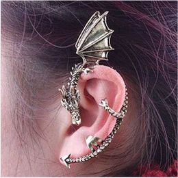 Ear Cuff Ear Cuff Europese en Amerikaanse modecomplexen Gothic punk draak oorbellen voor vrouwen zonder perforaties oorbellen sieraden geschenken mujer Y240326